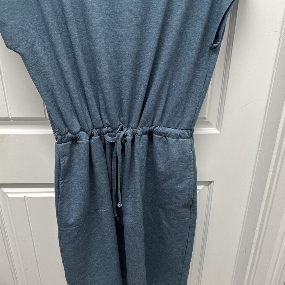 32 Degrees Cool Dress Women Large Blue Pockets Above Knee V Neck Drawstring - Picture 2 of 6